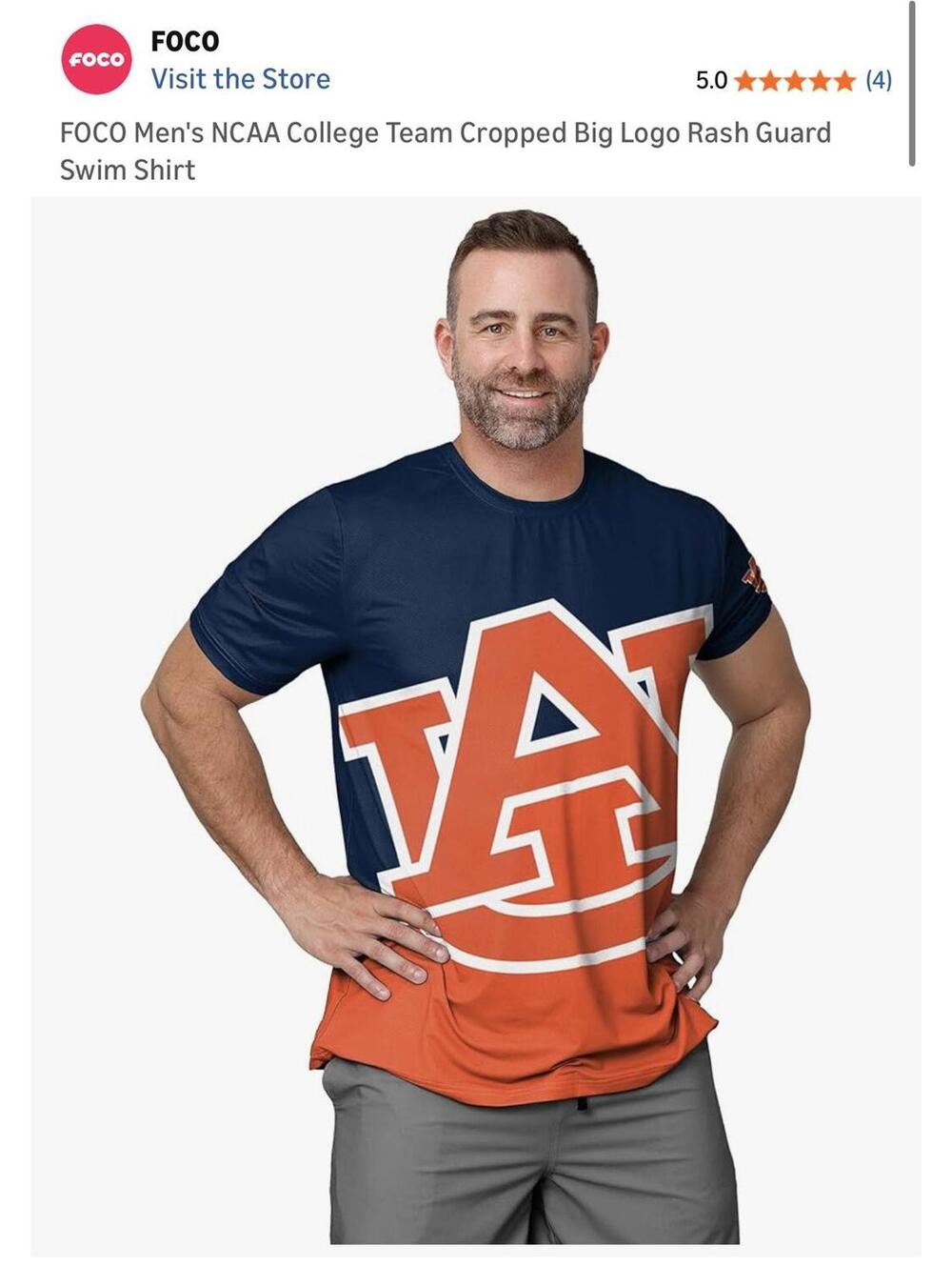 FOCO Men's Auburn Tigers Big Logo Shirt